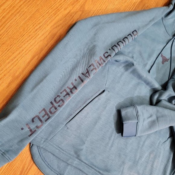 Under Armour Project Rock Respect Blue Fleece Hoodie Men's Size XL Extra Large - Picture 4 of 5